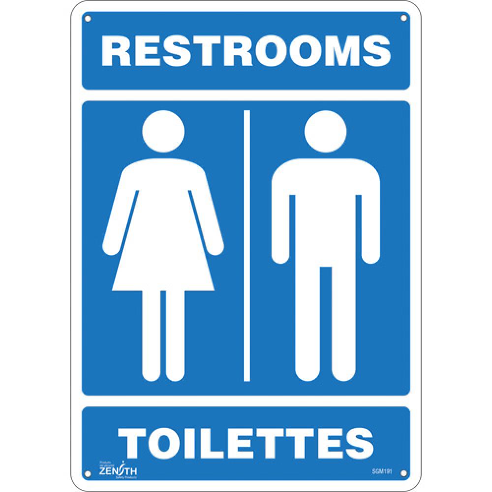 &#34;Restrooms - Toilettes&#34; Sign<span class=' ItemWarning' style='display:block;'>Item is usually in stock, but we&#39;ll be in touch if there&#39;s a problem<br /></span>