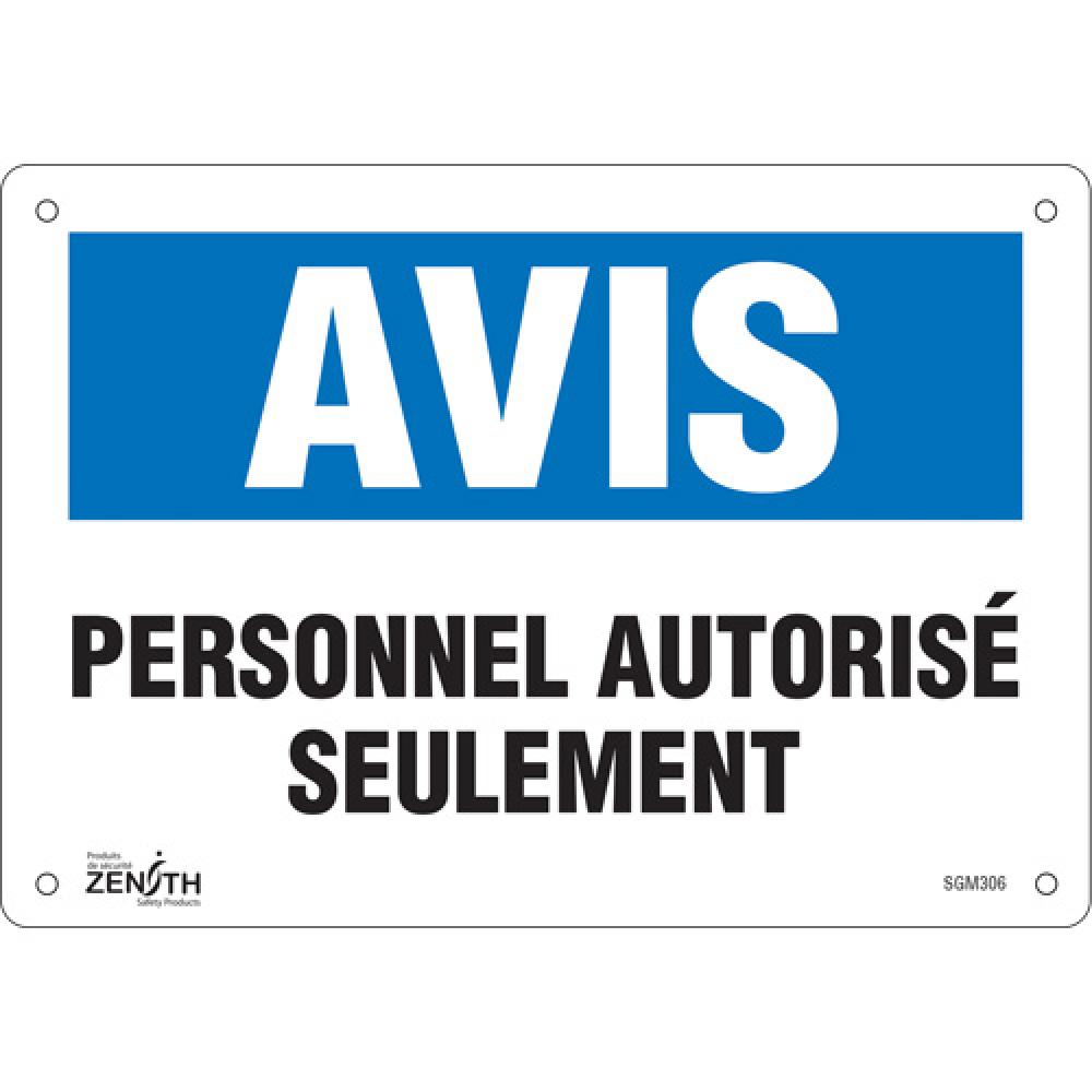 &#34;Personnel Autorisé Seulement&#34; Sign<span class=' ItemWarning' style='display:block;'>Item is usually in stock, but we&#39;ll be in touch if there&#39;s a problem<br /></span>