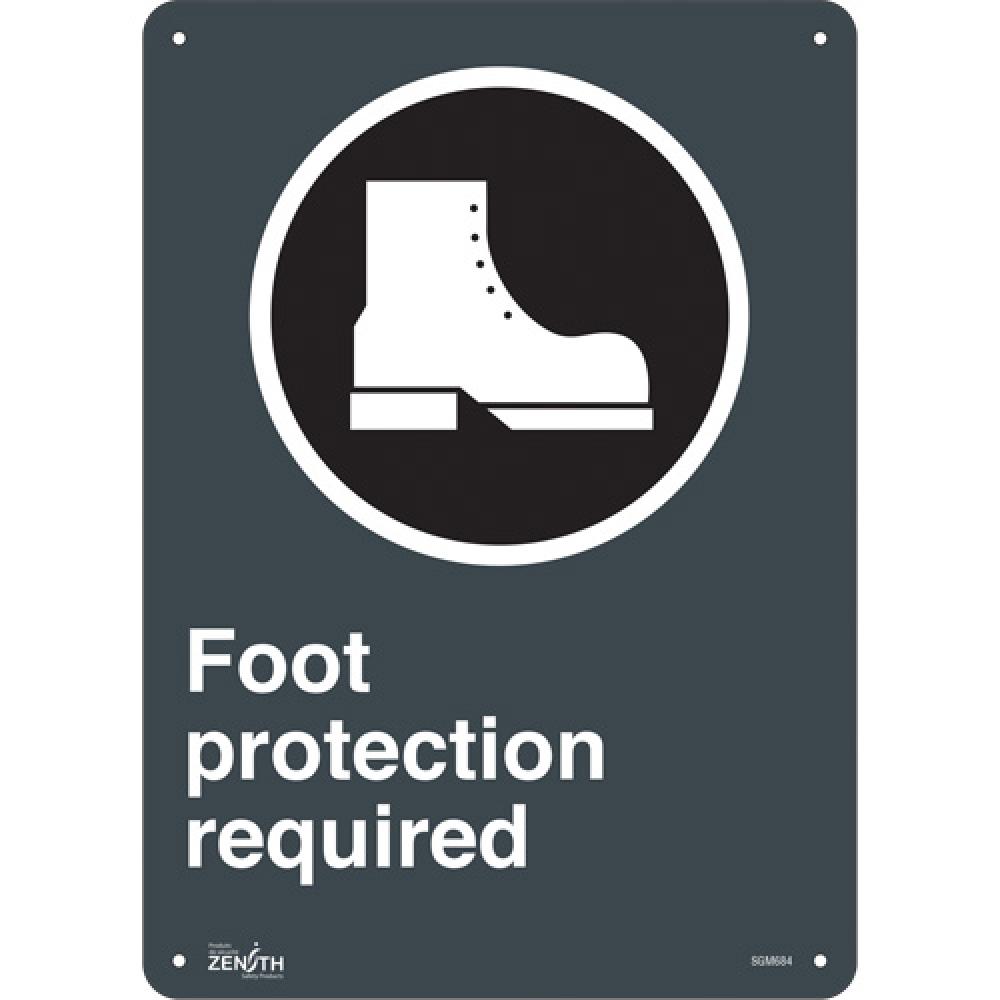 &#34;Foot Protection Required&#34; Sign<span class=' ItemWarning' style='display:block;'>Item is usually in stock, but we&#39;ll be in touch if there&#39;s a problem<br /></span>