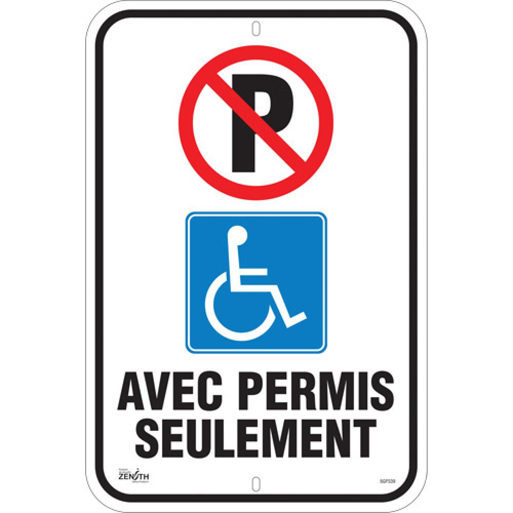 &#34;Avec Permis Seulement&#34; Parking Sign<span class=' ItemWarning' style='display:block;'>Item is usually in stock, but we&#39;ll be in touch if there&#39;s a problem<br /></span>