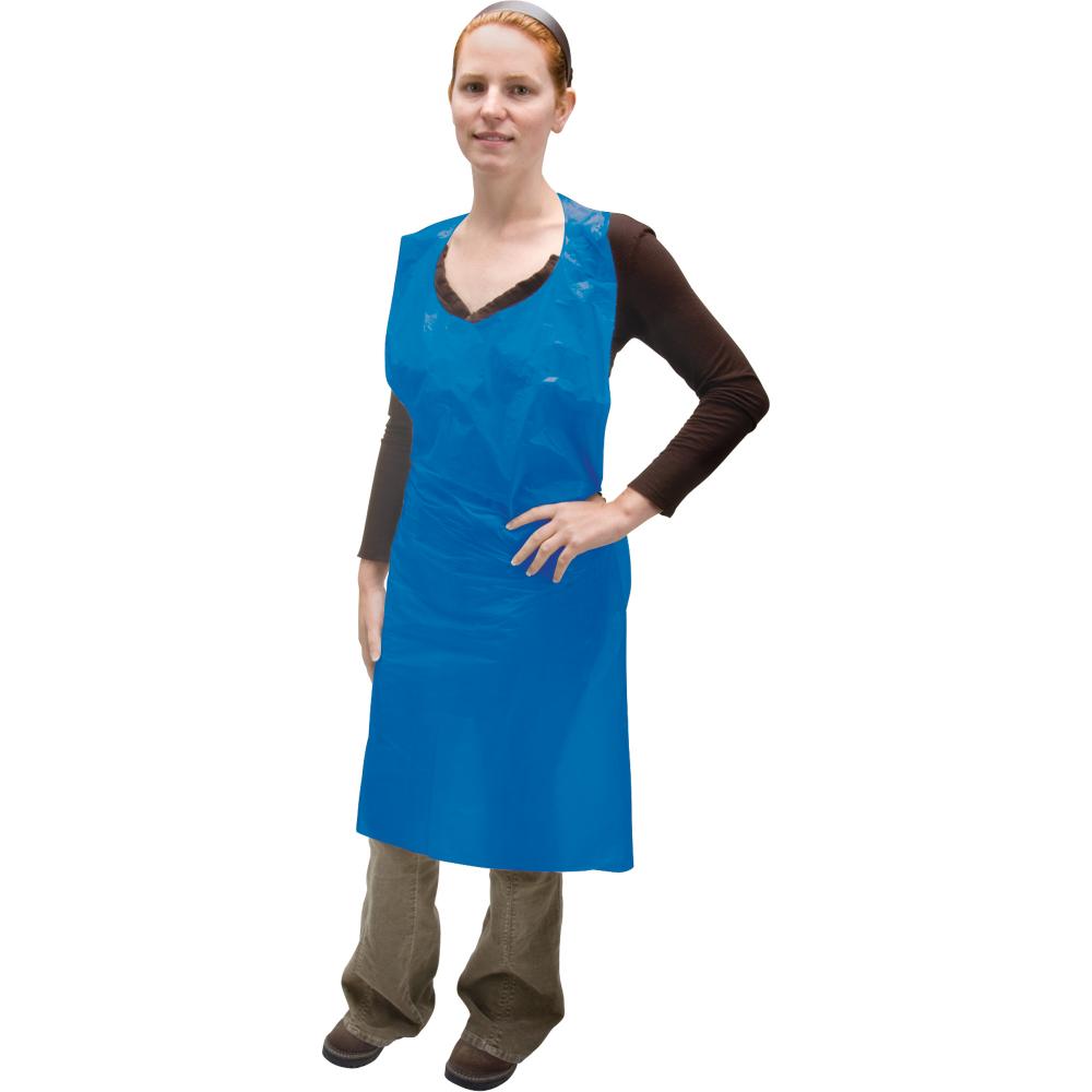 APRON, POLYETHYLENE, BLUE, LARGE<span class=' ItemWarning' style='display:block;'>Item is usually in stock, but we&#39;ll be in touch if there&#39;s a problem<br /></span>