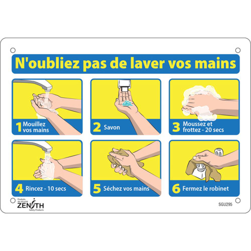 &#34;N&#39;oubliez pas de laver vos mains&#34; Sign<span class=' ItemWarning' style='display:block;'>Item is usually in stock, but we&#39;ll be in touch if there&#39;s a problem<br /></span>