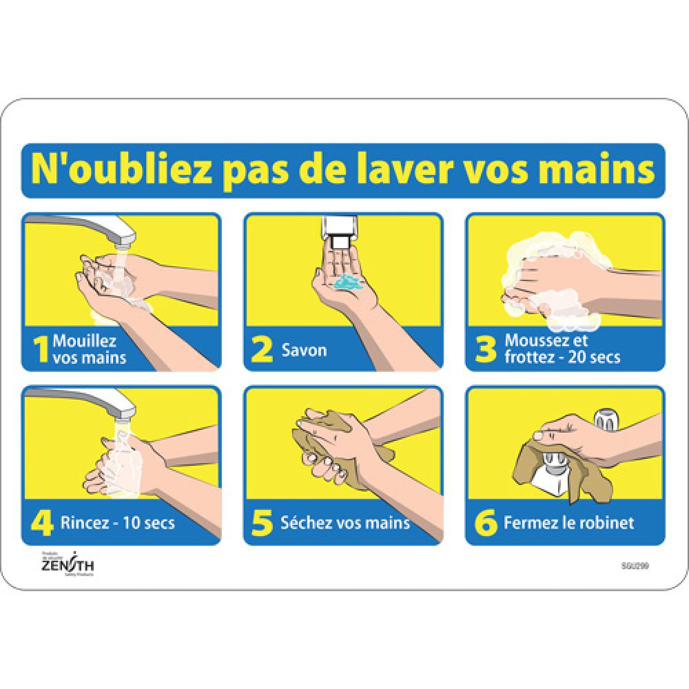 &#34;N&#39;oubliez pas de laver vos mains&#34; Sign<span class=' ItemWarning' style='display:block;'>Item is usually in stock, but we&#39;ll be in touch if there&#39;s a problem<br /></span>