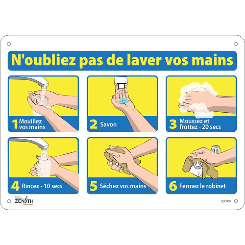 &#34;N&#39;oubliez pas de laver vos mains&#34; Sign<span class=' ItemWarning' style='display:block;'>Item is usually in stock, but we&#39;ll be in touch if there&#39;s a problem<br /></span>