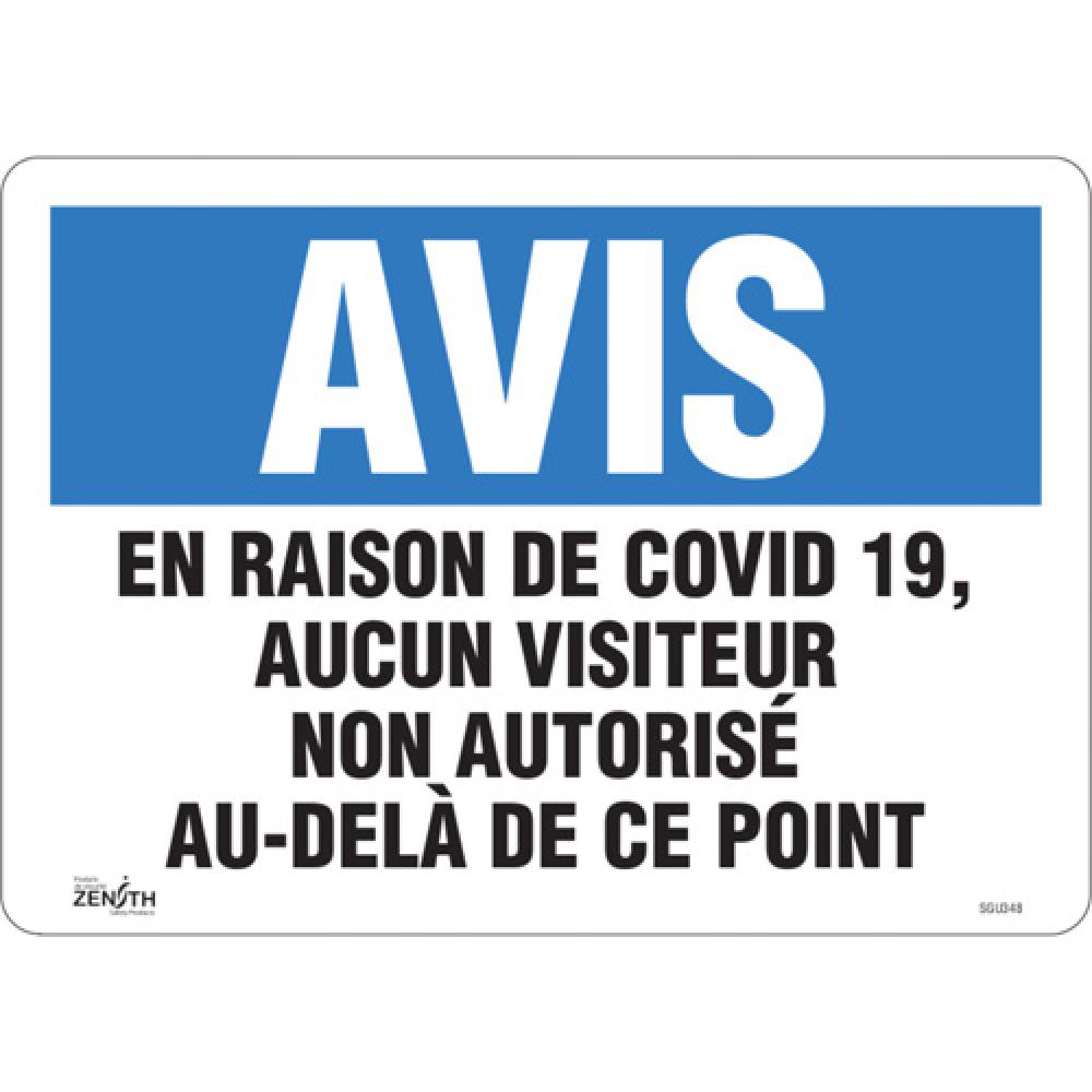 SIGN 10&#34;X14&#34; NOTICE COVID19 UNAUTHRZ, FR, ADH VL<span class='Notice ItemWarning' style='display:block;'>Item has been discontinued<br /></span>