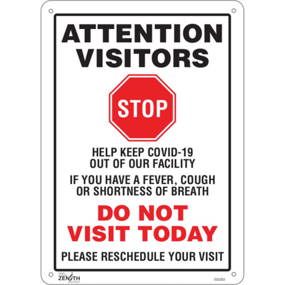 SIGN 14&#34;X10&#34; STOP DO NOTVISIT COVID-19, ALUM<span class='Notice ItemWarning' style='display:block;'>Item has been discontinued<br /></span>