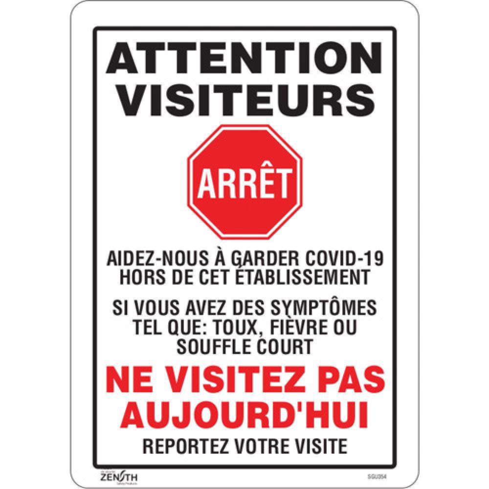 SIGN 14&#34;X10&#34; STOP DONT VISIT COVID19, FR, ADH VL<span class='Notice ItemWarning' style='display:block;'>Item has been discontinued<br /></span>