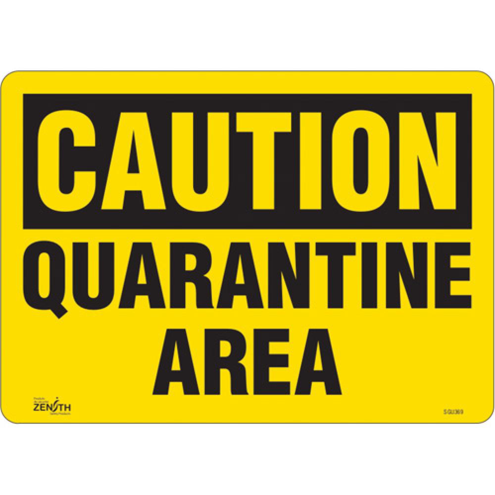 SIGN 10&#34;X14&#34; CAUTION QUARANTINE AREA, YLW,ADH VL<span class='Notice ItemWarning' style='display:block;'>Item has been discontinued<br /></span>