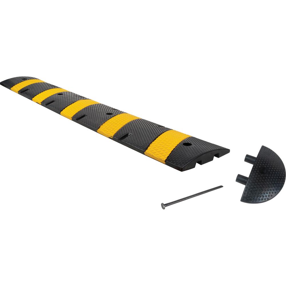 SPEEDBUMP W/END CAPS,72&#34;X11&#34;X2.25&#34;, BLACK/YELLOW<span class=' ItemWarning' style='display:block;'>Item is usually in stock, but we&#39;ll be in touch if there&#39;s a problem<br /></span>