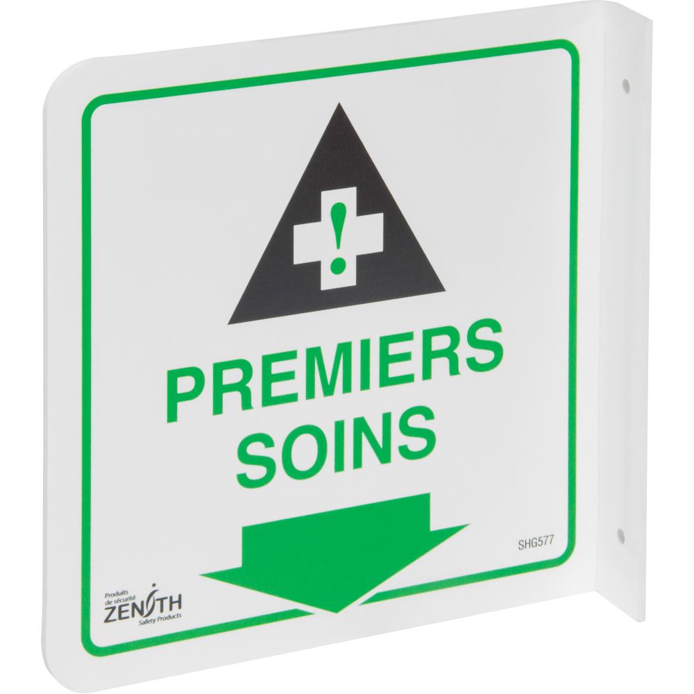 SIGN,PROJ,8&#34;X8&#34; 90D,FR,&#34;PREMIERS SOINS&#34;<span class=' ItemWarning' style='display:block;'>Item is usually in stock, but we&#39;ll be in touch if there&#39;s a problem<br /></span>