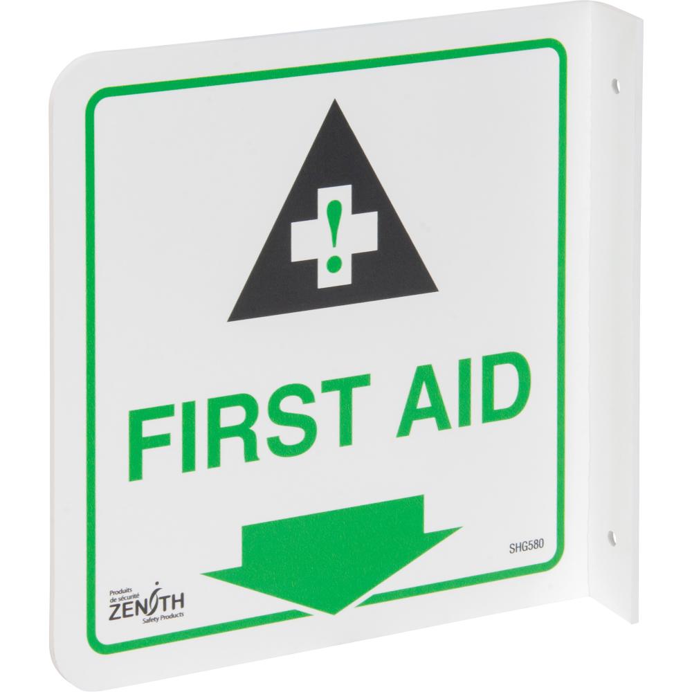 SIGN,PROJ,8&#34;X8&#34; 90D, &#34;FIRST AID&#34;<span class=' ItemWarning' style='display:block;'>Item is usually in stock, but we&#39;ll be in touch if there&#39;s a problem<br /></span>