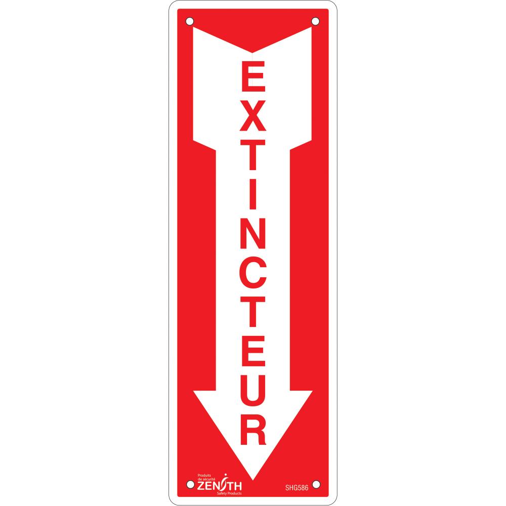 SIGN 12&#34;X4&#34; EXTINCTEUR W/ ARROW, AL<span class=' ItemWarning' style='display:block;'>Item is usually in stock, but we&#39;ll be in touch if there&#39;s a problem<br /></span>