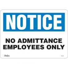 Zenith Safety Products SGL422 - "Employees Only" Sign