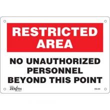 Zenith Safety Products SGL444 - "No Unauthorized Personnel" Sign