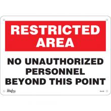 Zenith Safety Products SGL448 - "No Unauthorized Personnel" Sign