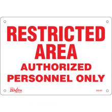 Zenith Safety Products SGL450 - "Authorized Personnel Only" Sign