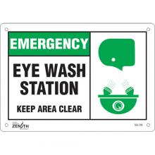 Zenith Safety Products SGL726 - "Eye wash Station Keep Area Clear" Sign