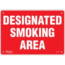 Zenith Safety Products SGL974 - "Designated Smoking Area" Sign