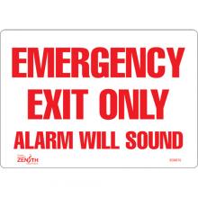 Zenith Safety Products SGM076 - "Emergency Exit Only" Sign