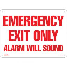 Zenith Safety Products SGM080 - "Emergency Exit Only" Sign