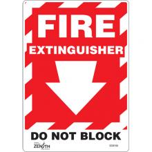 Zenith Safety Products SGM106 - "Fire Extinguisher Do Not Block" with Down Arrow Sign