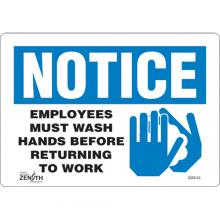 Zenith Safety Products SGM145 - "Employees Must Wash Hands" Sign