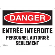 Zenith Safety Products SGM272 - "Personnel Autorisé Seulement" Sign