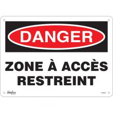 Zenith Safety Products SGM285 - "Zone à Accès Restreint" Sign