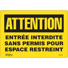 Zenith Safety Products SGM359 - "Entrée Interdite Sans Permis" Sign