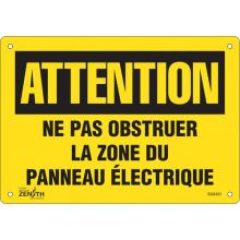 Zenith Safety Products SGM403 - "Zone du Panneau Électrique" Sign