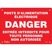 Zenith Safety Products SGM409 - "Poste D'Alimentation Électrique" Sign