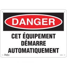 Zenith Safety Products SGM455 - "Équipement Démarre Automatiquement" Sign