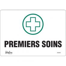 Zenith Safety Products SGM487 - "Premiers Soins" Sign