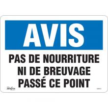 Zenith Safety Products SGM514 - "Pas de Nourriture" Sign