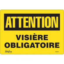 Zenith Safety Products SGM547 - "Visière Obligatoire" Sign