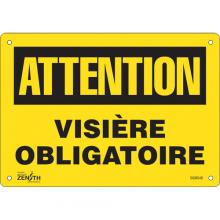 Zenith Safety Products SGM548 - "Visière Obligatoire" Sign