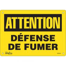 Zenith Safety Products SGM584 - "Défense De Fumer" Sign