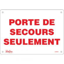 Zenith Safety Products SGM662 - "Porte De Secours" Sign