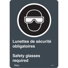 Zenith Safety Products SGM712 - "Safety Glasses Required/Lunettes de sécurité obligatoires" Sign