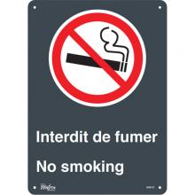 Zenith Safety Products SGM722 - "Interdit De Fumer/No Smoking" Sign