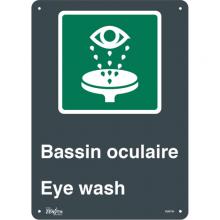 Zenith Safety Products SGM764 - "Bassin Oculaire/Eye Wash" Sign