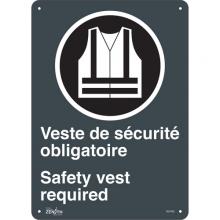 Zenith Safety Products SGP405 - "Port du dossard obligatoire/Safety Vest Required" Sign