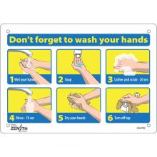 Zenith Safety Products SGU292 - "Don't Forget to Wash Your Hands" Pictogram Sign