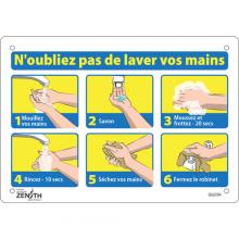 Zenith Safety Products SGU294 - "N'oubliez pas de laver vos mains" Sign