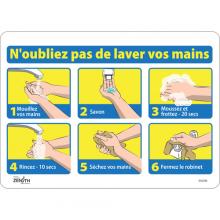 Zenith Safety Products SGU299 - "N'oubliez pas de laver vos mains" Sign