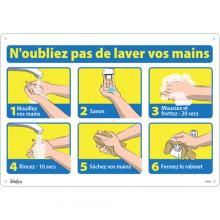 Zenith Safety Products SGU304 - "N'oubliez pas de laver vos mains" Sign