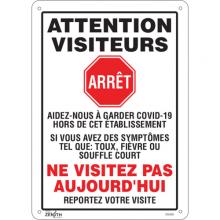 Zenith Safety Products SGU355 - SIGN 14"X10" STOP DO NOTVISIT COVID-19, FR, PL