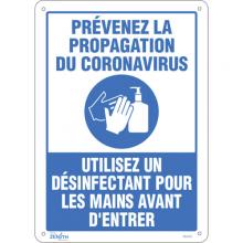 Zenith Safety Products SGU361 - SIGN 14"X10" CORONAVIRUSHAND SANITIZER, FR, PL