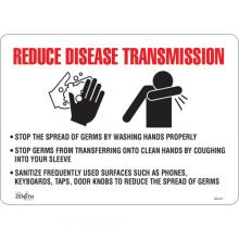 Zenith Safety Products SGU375 - SIGN 10"X14" REDUCE DISEASE TRANSMISSION, ADH VL