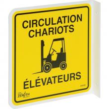 Zenith Safety Products SHG582 - SIGN,PROJ,8"X8" 90D,FR,"CIRCU CHARIOTS ELEV"